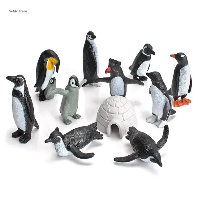 Realistic Penguin Set Figures Model 11pcs Ocean Animal Toy Kids Room Ornament 1