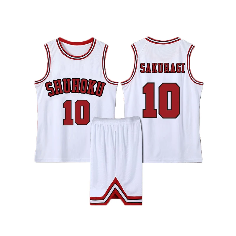 TYOMOYT Anime Slam Dunk Sakuragi Hanamichi Jersey Cosplay Costume Shohoku School Rukawa Kaede Basketball Sportswear Kaede Rukawa Uniform, Women's, Size: Small