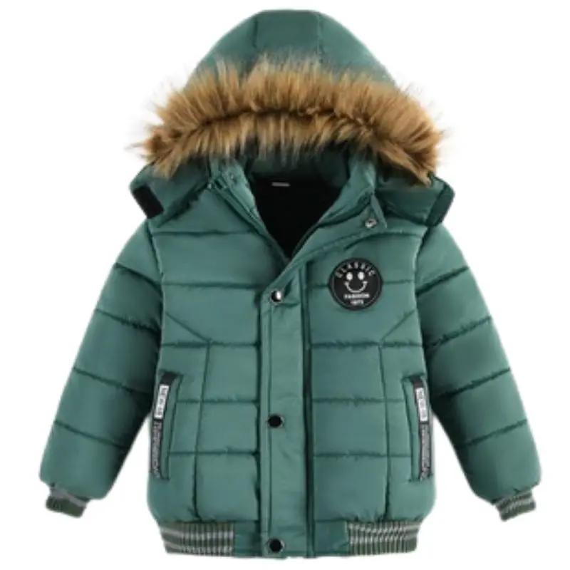 Outdoor Jacket For Boys Winter Hooded Zipper Outerwear Casual Baby - Main Image