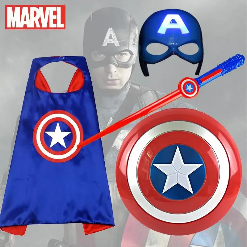 

Super Hero Captain America Cosplay Toy Light Sound Shield Mask Sword Launcher Party Costume Christmas Boys Gift