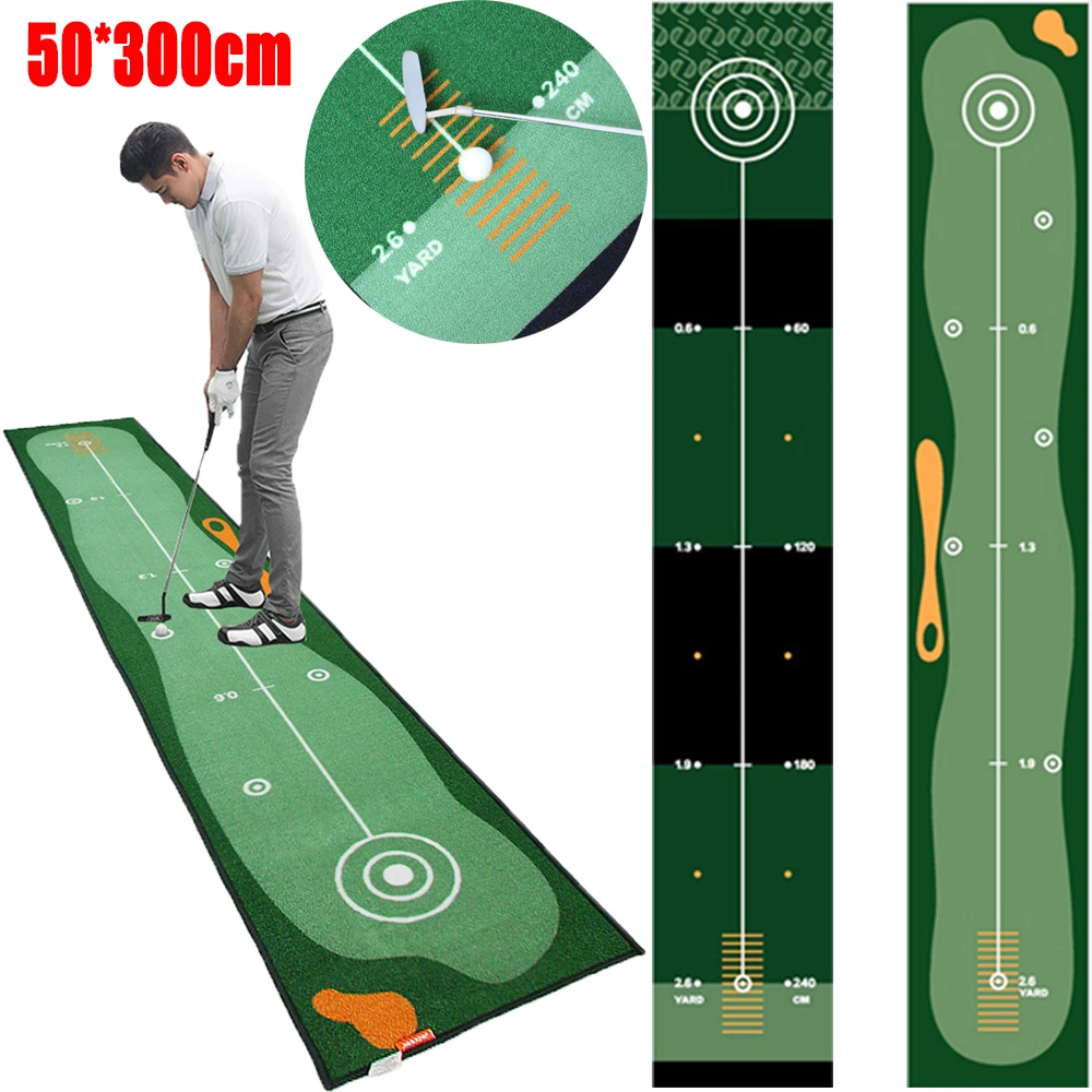 

50*300cm Golf Training No Odor Anti-Slip Residential Exercise Golf Practice Putting Mat Golf Carpet Trainer Pad Hitting Games