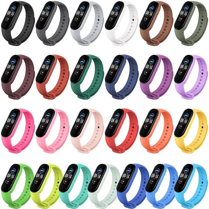 Watch Strap For Xiaomi Mi Band 7 6 5 4 3 Silicone Bracelet Wrist Straps Smartwatch Accessories