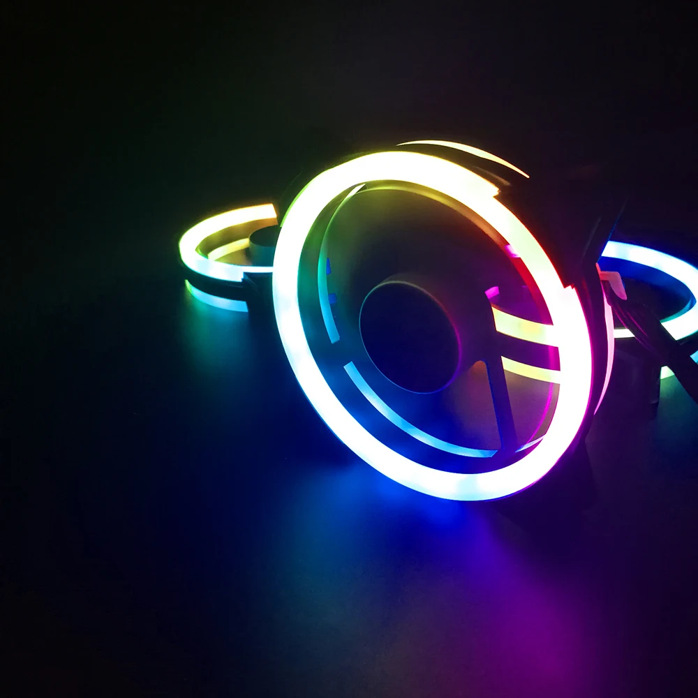 Cooling Fan Darkflash DR11PRO 120mm RGB pc gamer Adjust Speed Double halo argb Adjustable computer Case Fan