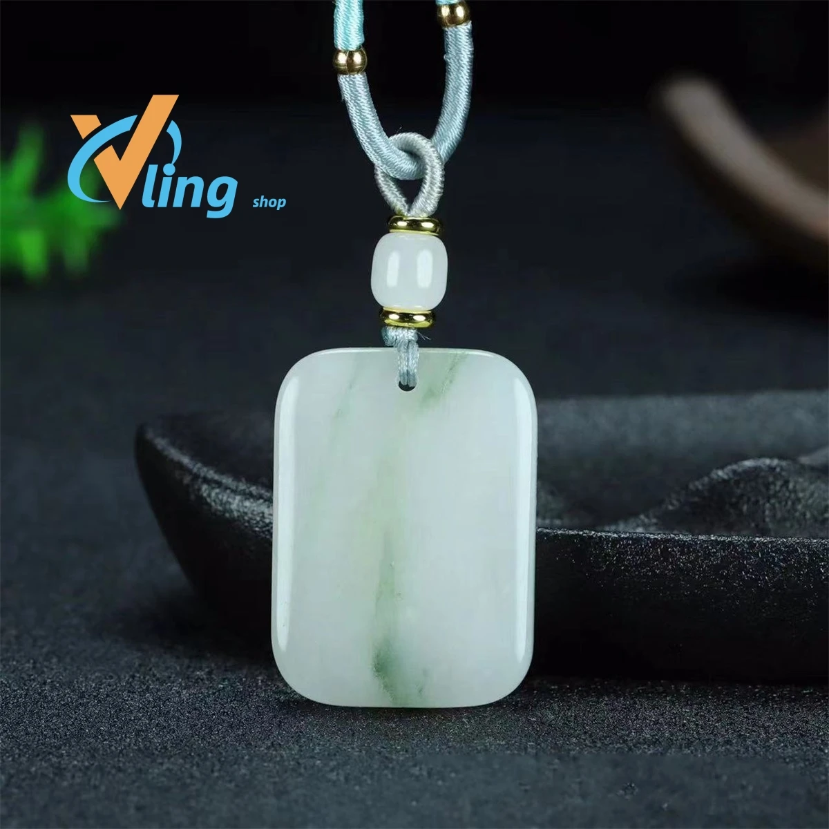 Wholesale Of Natural Tianshan Cuiping'an Brand Jinsiyu Bread Brand With Rope For Men And WomenFashion Gift Charm Retro Amulet