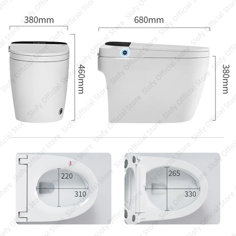 Elongated Smart Bidet Toilet for Bathroom Tank Built In Bidet Toilet Heated Seat Warm Water Auto Flush Air Dryer Remote Control 6