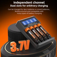 PHOMAX USB LCD Battery Smart Charger 2/4 Slots Dual For 18650 3.7V Rechargeable Lithium Battery For 1.2V NI-MH AA / AAA Battery 2