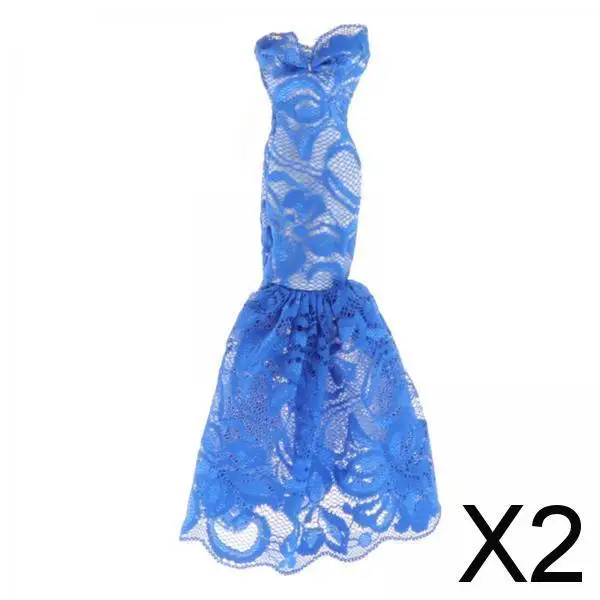 

2X 1/6 Scale Figure Mermaid Skirt Scene Photo Prop Cute Pretend Play Game Dress