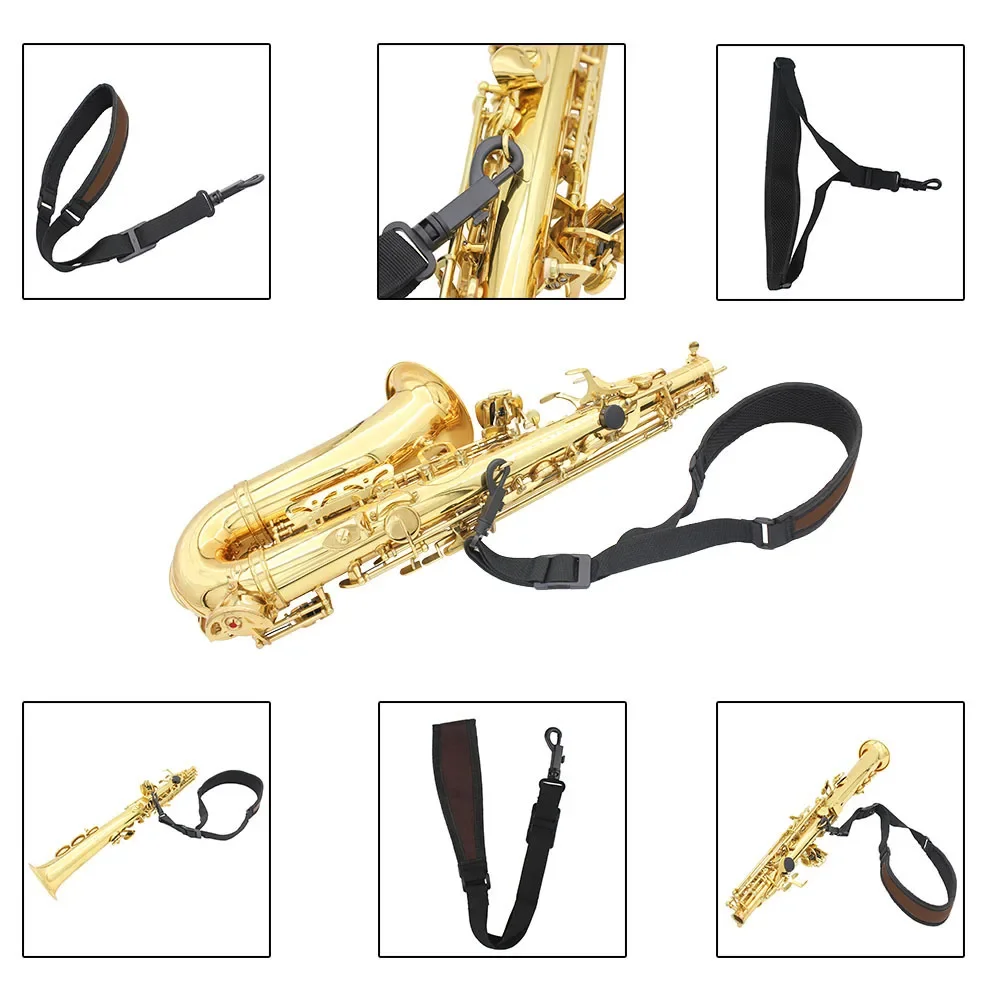 Saxophone Neck Strap Universal Shoulder Belt Alto Tenor Sax Universal High Elastic Cotton Harness Sax Woodwind Instrument Parts