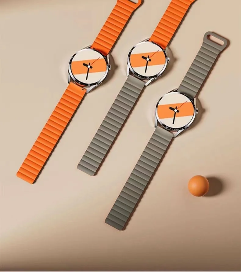 20mm 22mm Magnetic Loop For Samsung Galaxy watch 5 pro 7 6 4 Classic 42mm 46mm Silicone link bracelet huawei GT 2-2e-3-4 strap