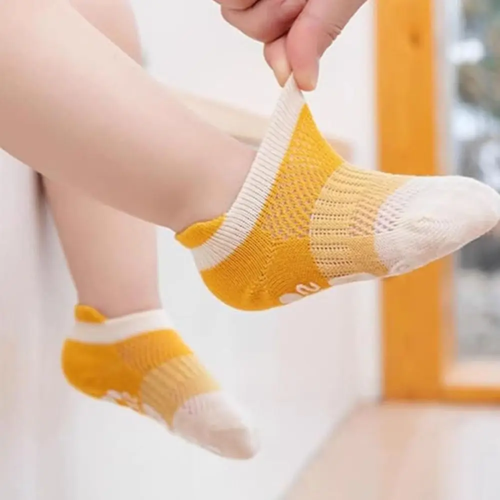 5Pairs Creative Cotton Baby Floor Socks Non-slip Letter Tube Sock Ins Style Hosiery Toddle Walking Socks Daily