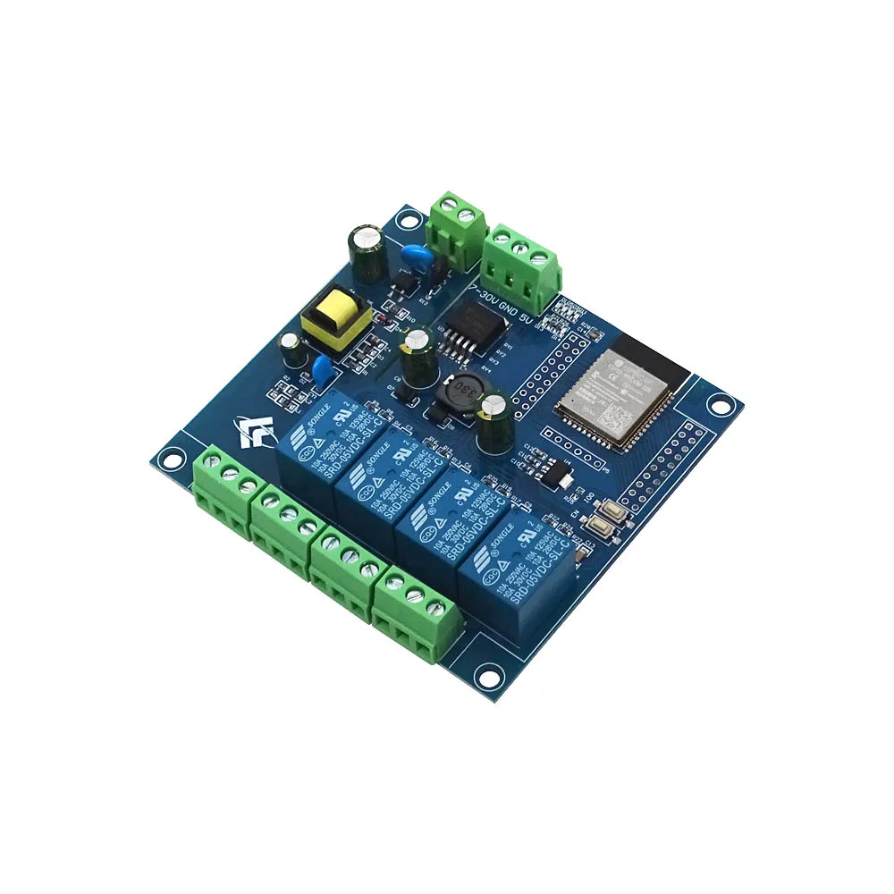 Module Relais 4 Canaux ESP32-WROOM WiFi Bluetooth BLE - Alimentation AC/DC 220V Ou 5-30V - Pour Projets IoT Et Maison Intelligente DIY