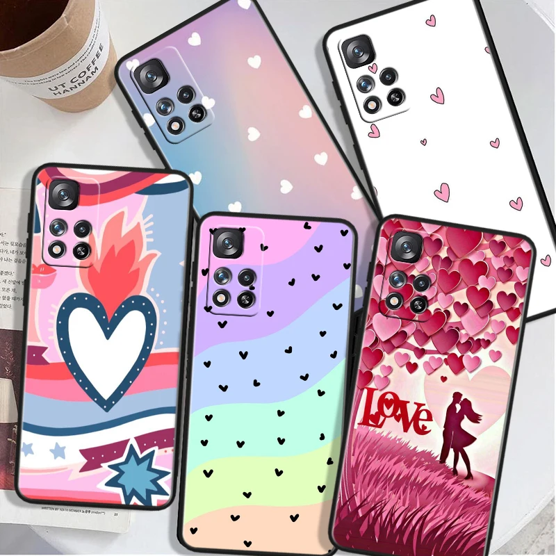 

Cute Loving Beautiful For Xiaomi Redmi Note 12 11T 11E 11S 10T 10S Turbo Pro Plus Max Lite Black Soft TPU Phone Case