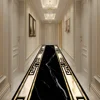Luxury Golden Corridor Carpet Hotel Hallway Runner Decoration Rugs Living Room Aisle Customizable Non-slip Washable Floor Mat 3