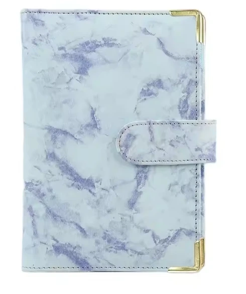 Elegant White and Black Marble Binder Cover - DIY Diary and Planner Stationery
