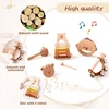 Kids Wooden Montessori Toys Musical Instruments Rattle Bell Drum Xylophone Percussion for Baby Early Educational Instruments Toy 4