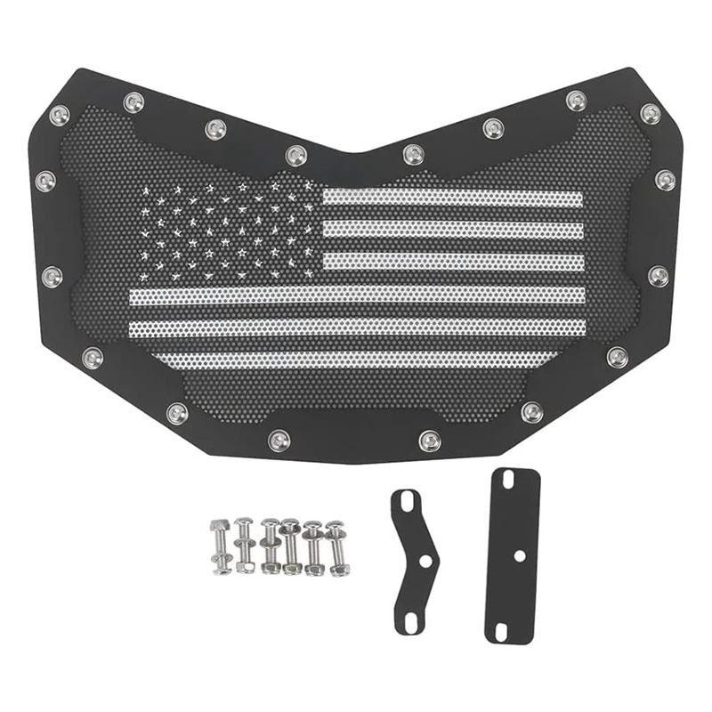 

Front Bumper Mesh Grille Grill Insert Kit For Can-Am Maverick X3 2017 2018 2019 2020, US Flag Style