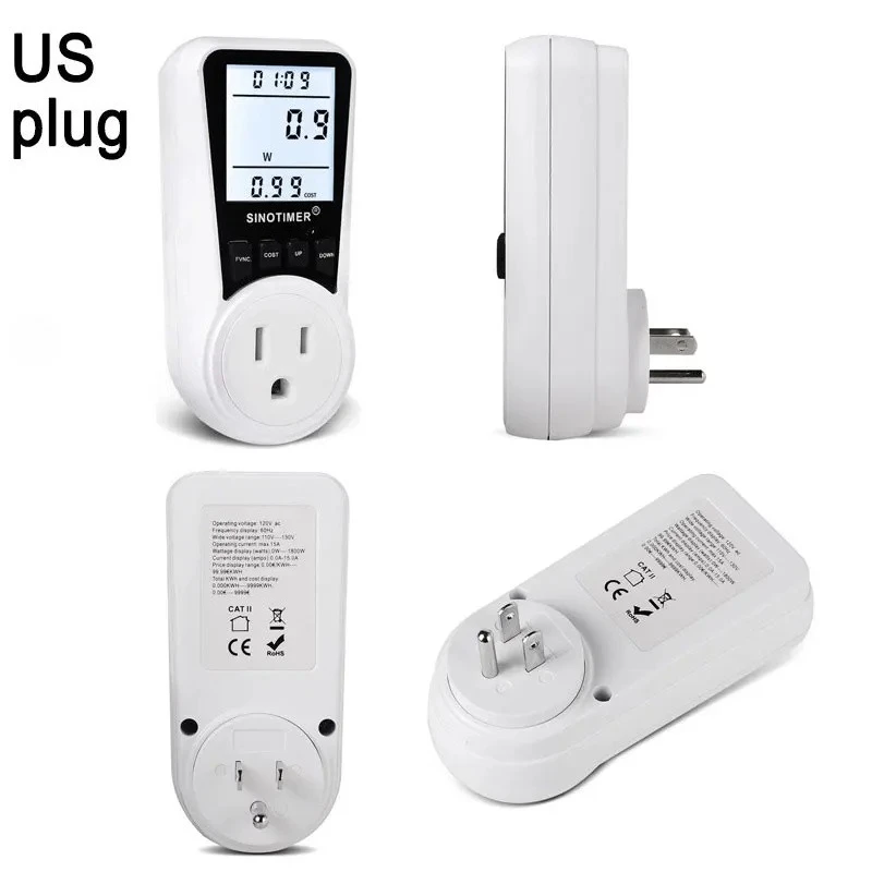 SINOTIMER DDS109 Power Meter Energy KWh Consumption Digital Watt Meter Analyzer Monitors Measuring Outlet Electricity Socket - Image 4