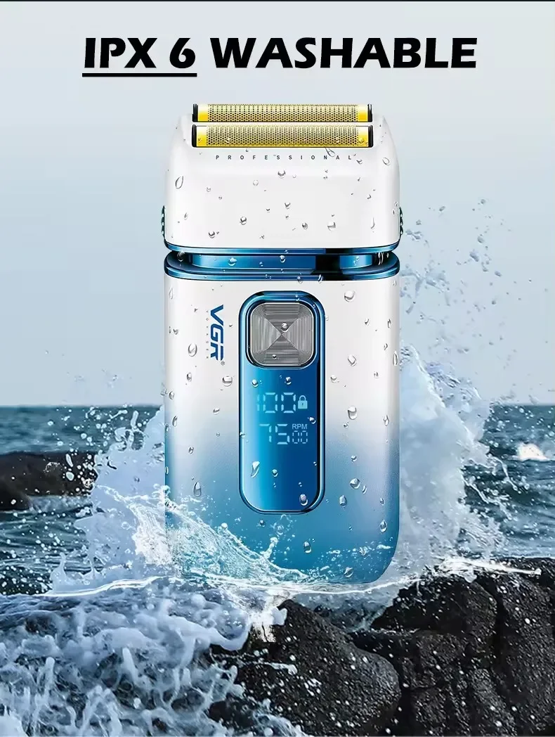 VGR Professionaalne kodumajapidamises töötav, taaslaetav USB-taaslaetav korpus, veekindel elektriline täistrimmer V-362_voghion.com