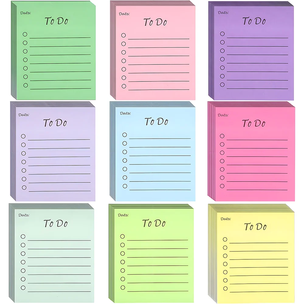 Korean To Do List Sticky Notes Lined Post Memo Pad Checklist Colorful Planner Notepad Journal Stationery Mini Notebook Work Plan sticky note paper