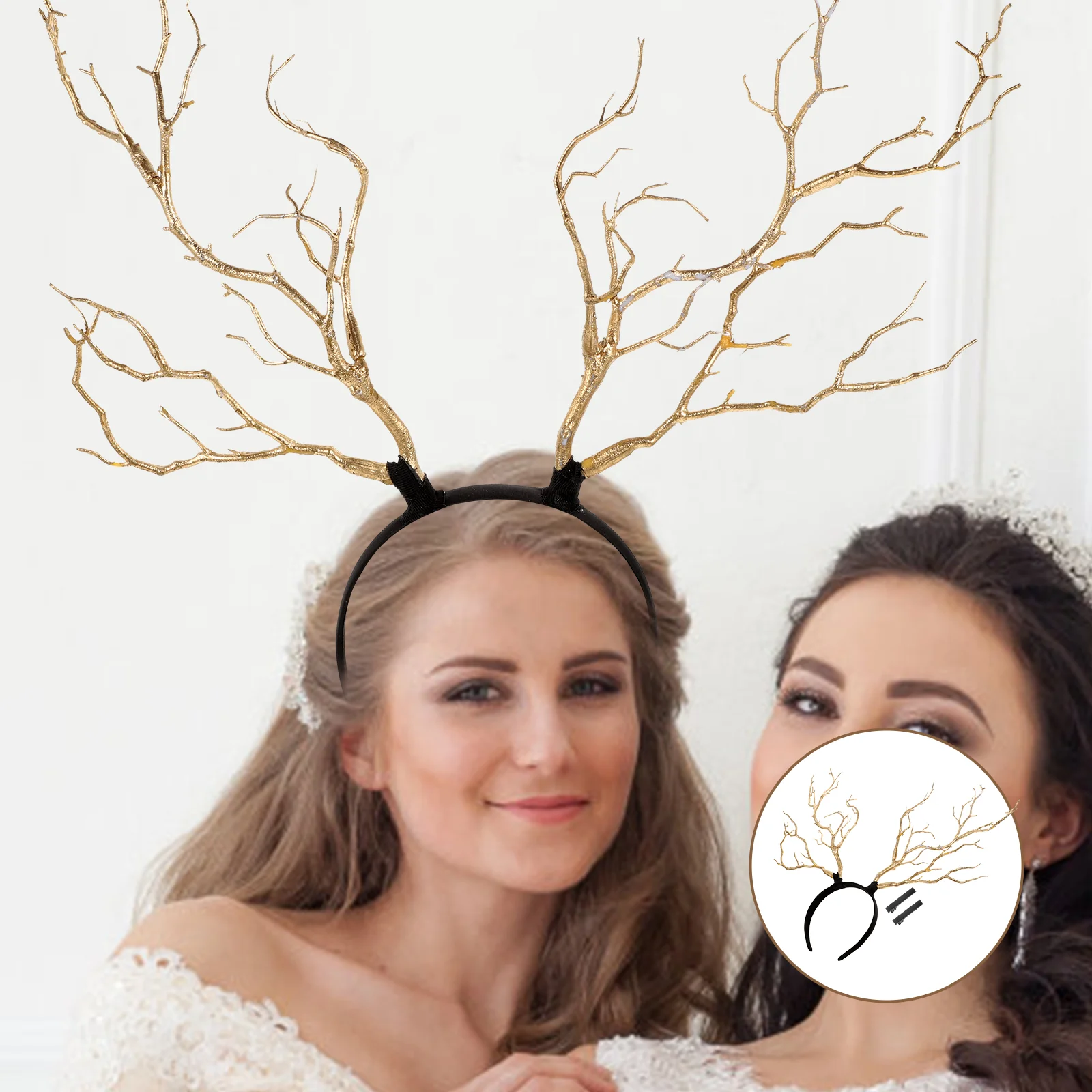 

Simulation Branch Design Antler Headband Lovely Hair Hoop Delicate Headband for Female Wear