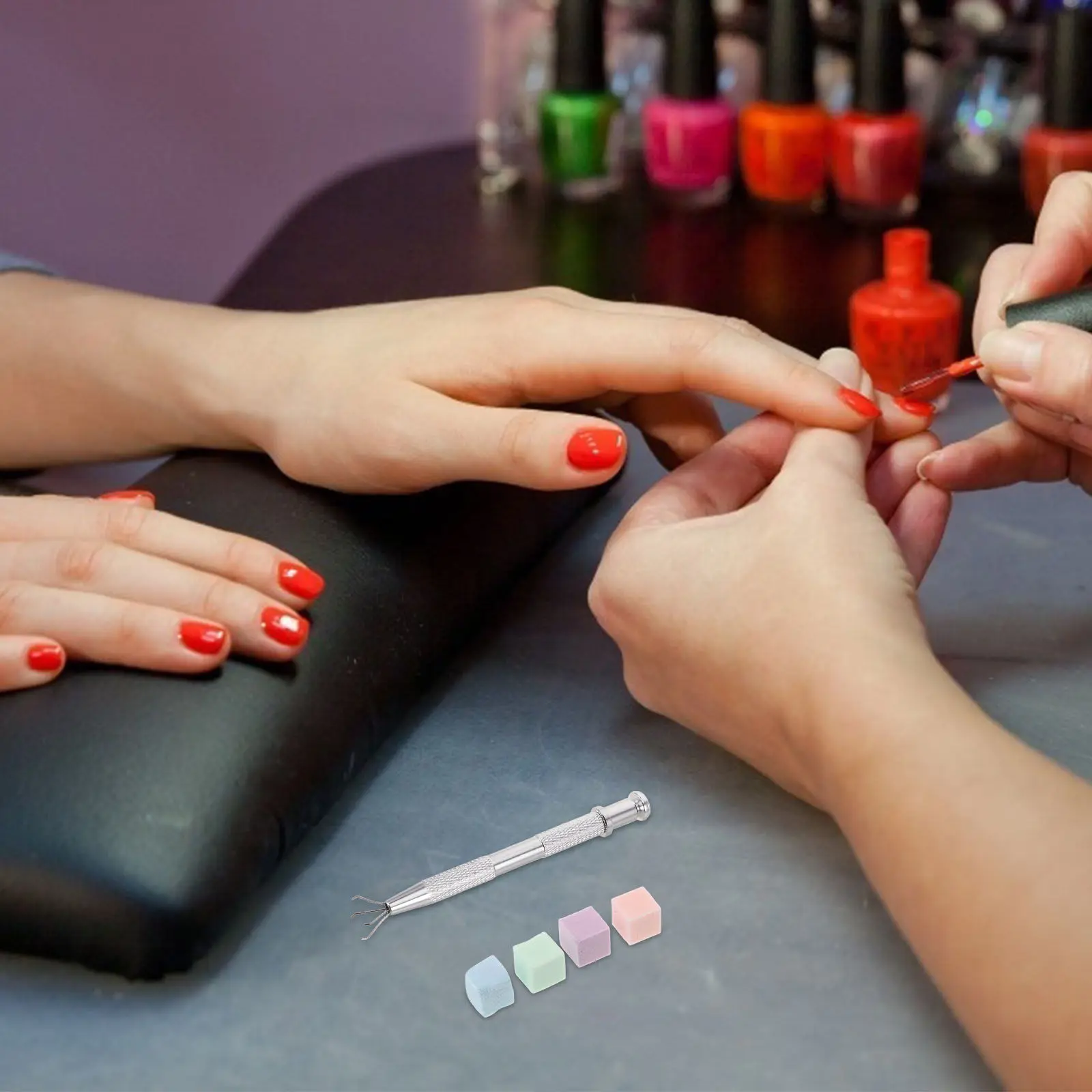 네일 스펀지 그라데이션 도구 세트 다채로운 작은 사각형 소프트 스펀지 그랩퍼 펜 간편 네일 아트 블렌딩 폴리싱 스펀지 젤 폴리쉬