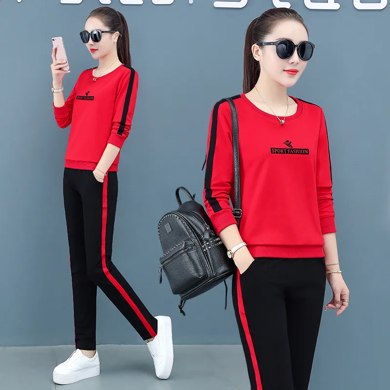 

Casual Sports Long Sleeve Two Piece Set Women Fashion Loose Tracksuit Streetwear Pullover Top And Pant Suits Joggers Sweatsuit