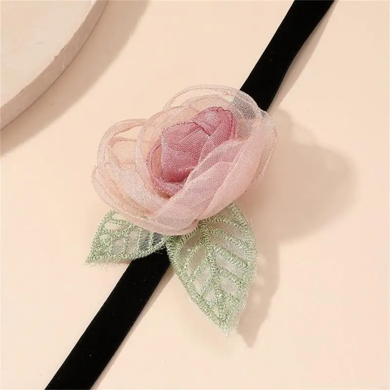Blumenschluckkette Halskette Spitze Choker Rose Choker Goth Choker Choker Y08E – Detail 9