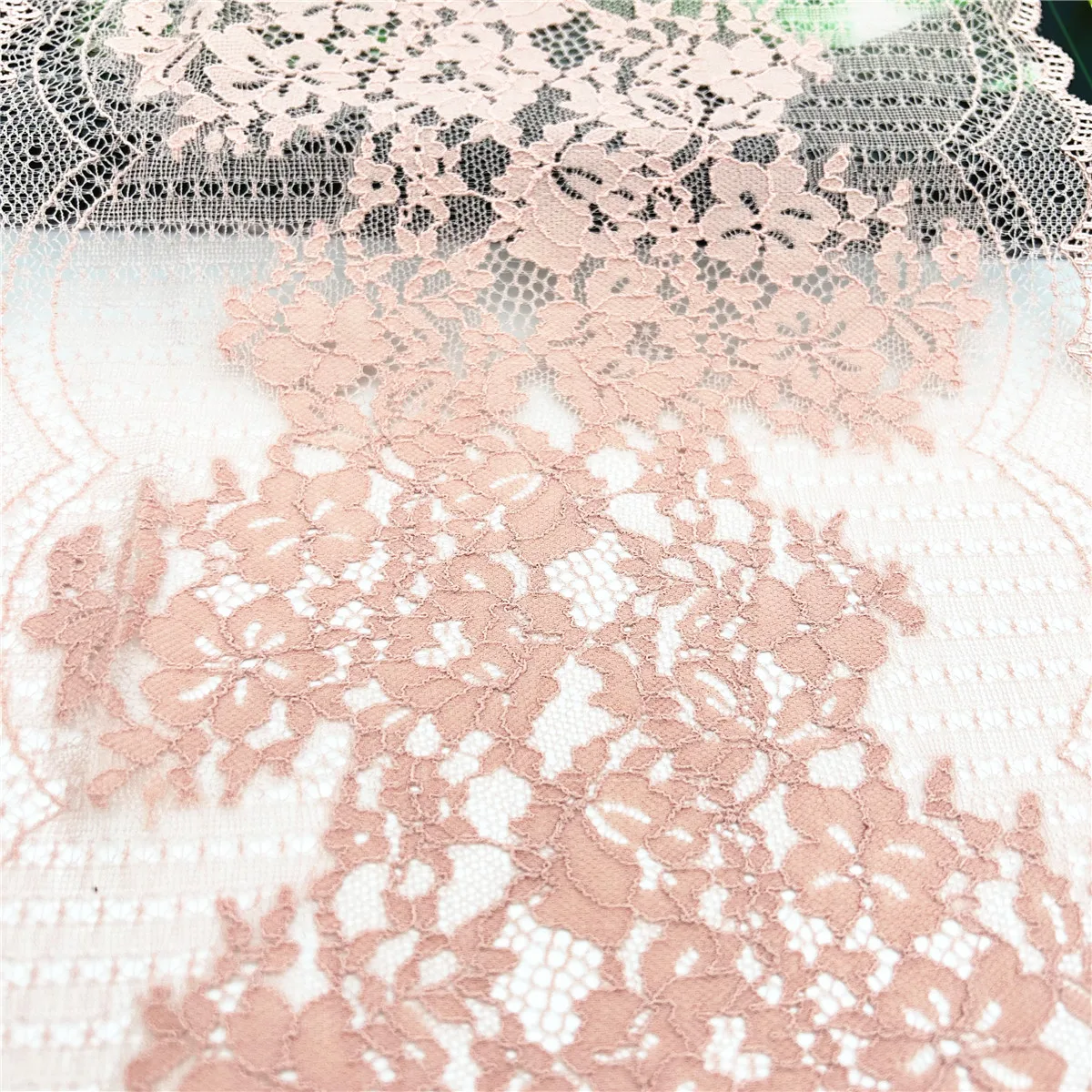3y/lot Width 22cm Apricot Elastic Stretch Lace Trim 5