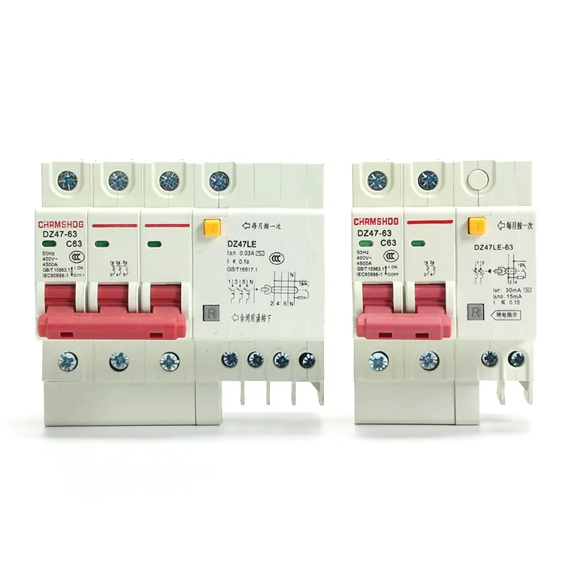 

Earth Leakage Protection Mini Electric Circuit Breakers DC RCBO MCB DZ47LE 1P 2P 3P 3P+N 4P Air Switch 250V 6-63A