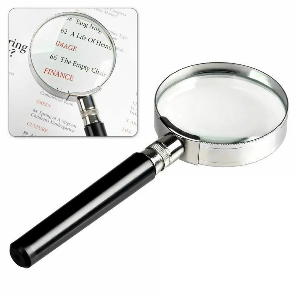 

10X Magnifier 2inch 50mm Compact Glass Handle Handheld Lightweight Magnification Magnifier Magnifying 1pcs Durable