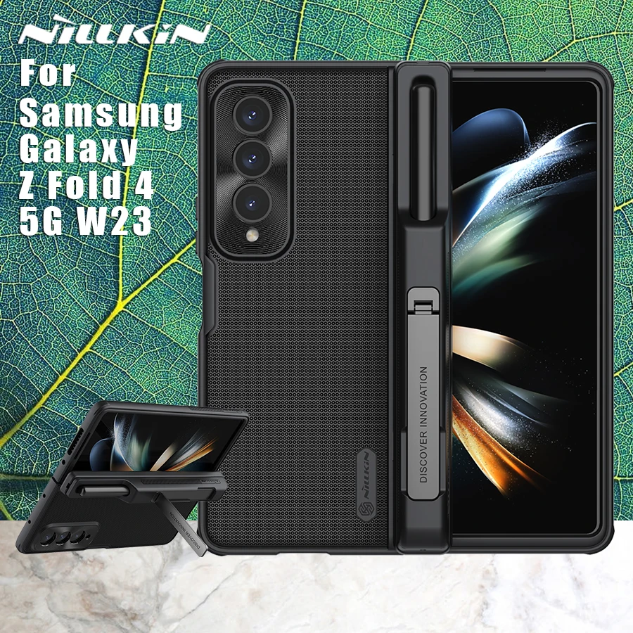 Nillkin Per Samsung Z Fold 4 5G Custodia Smerigliata Pro Cavalletto Con Tasca S-Pen Copriobiettivo Rigido Per Pc Fold4