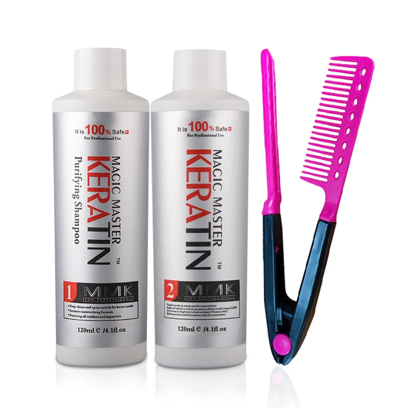 Magic Treatment Free Comb & 120Ml Magic Master Keratin Senza Formalin Hair Treatment + Purificante Shampoo Set Per La Cura Dei Capelli
