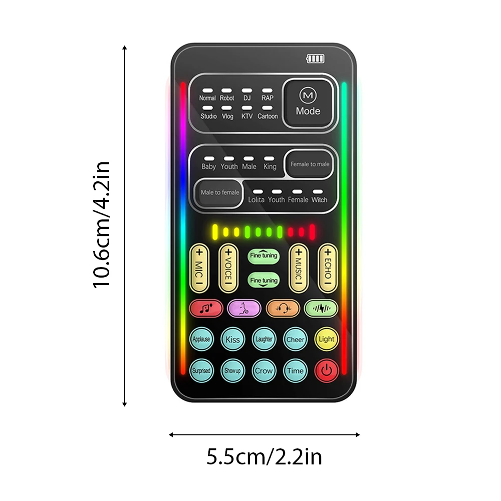 i9 Voice Changer Mini Multiple Audio Effect Bluetooth-Compatible Live Sound Card