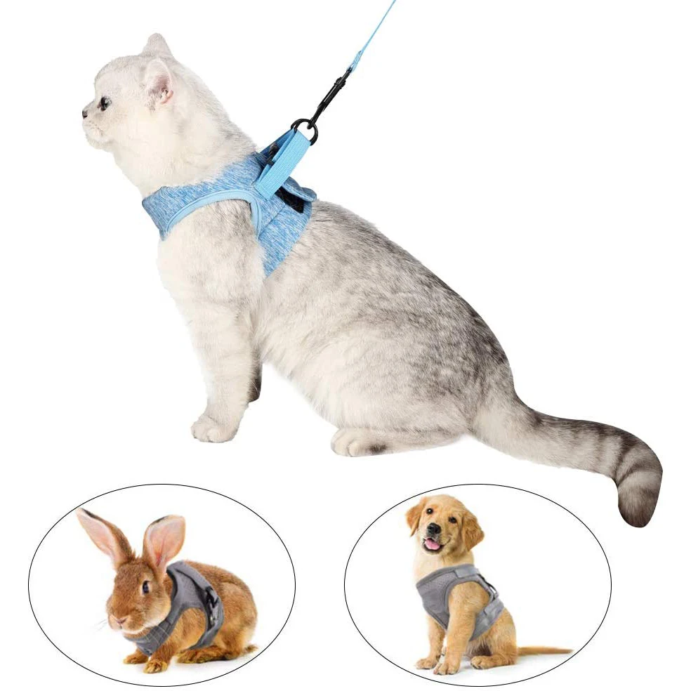 Adjustable Anti-Escape Kitten Harness – Lightweight Breathable Soft Cat Vest with Leash