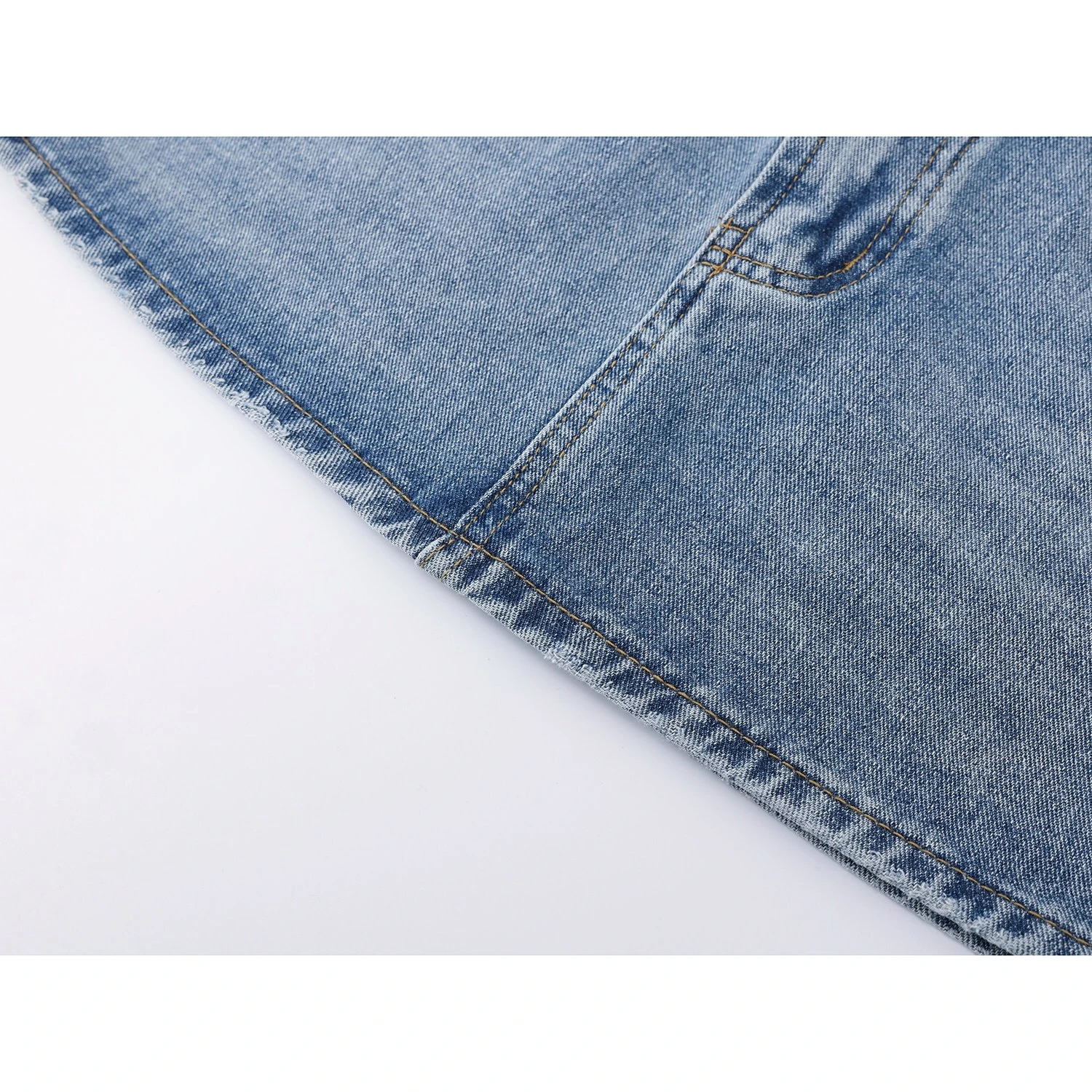 a Letter Luxury Brand Design Fake Two Pieces Denim Short  Mini Skirt For Women Sexy Fashion Y2k Wang Minifalda Dress Clothes 5