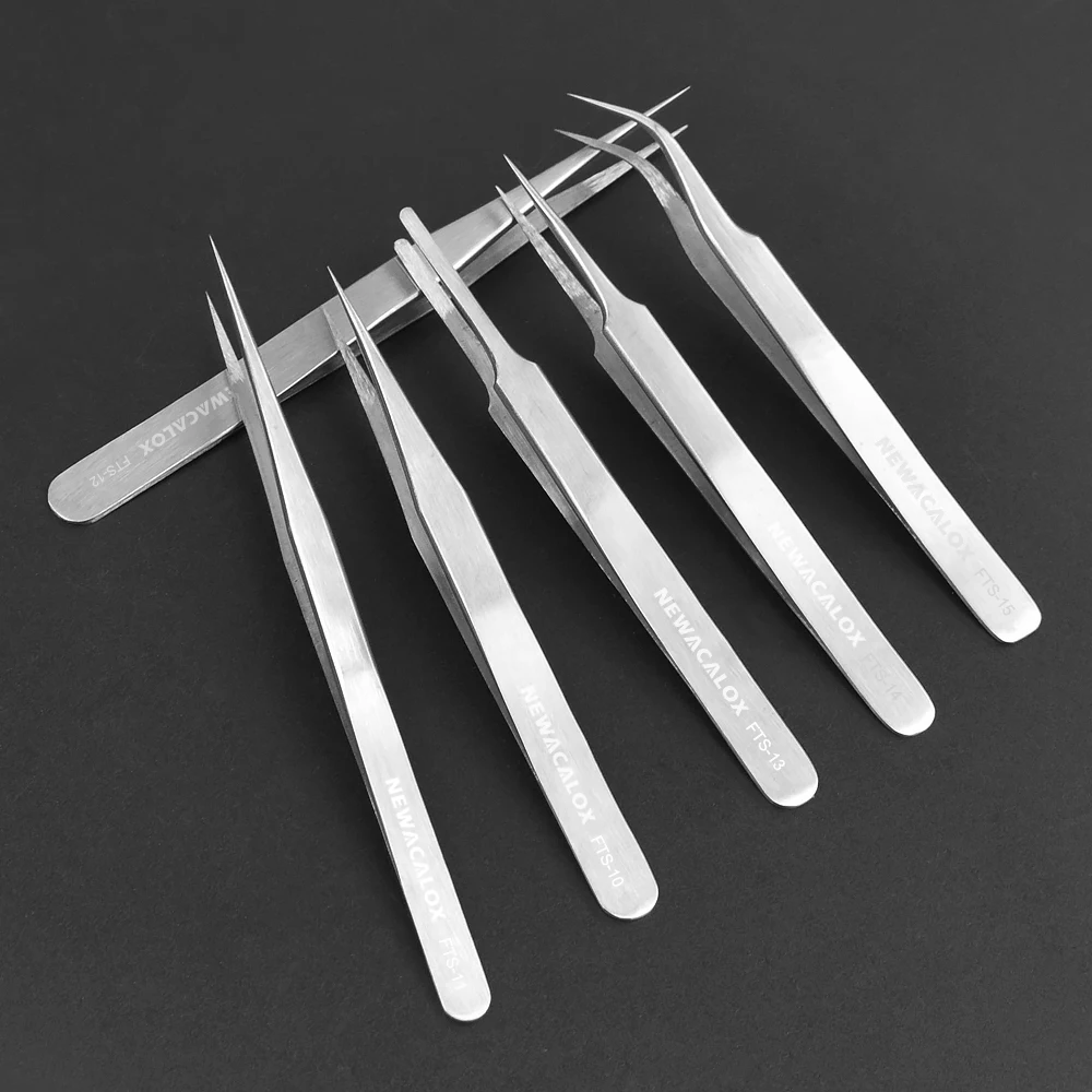  6 Pcs Rubber Tipped Tweezers Set Long Jewelry Tweezers