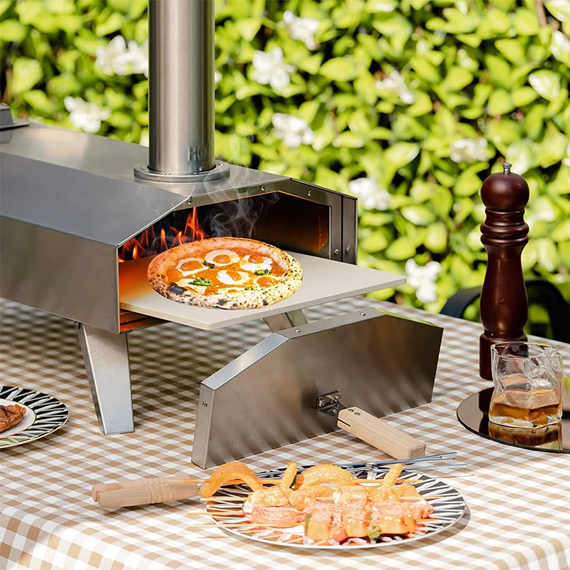 Outdoor Pizza Oven Portable Stainless Steel Wood Pellet Pizza Grill Outside  Backyard Camping Party Household Kitchen Roaster - AliExpress