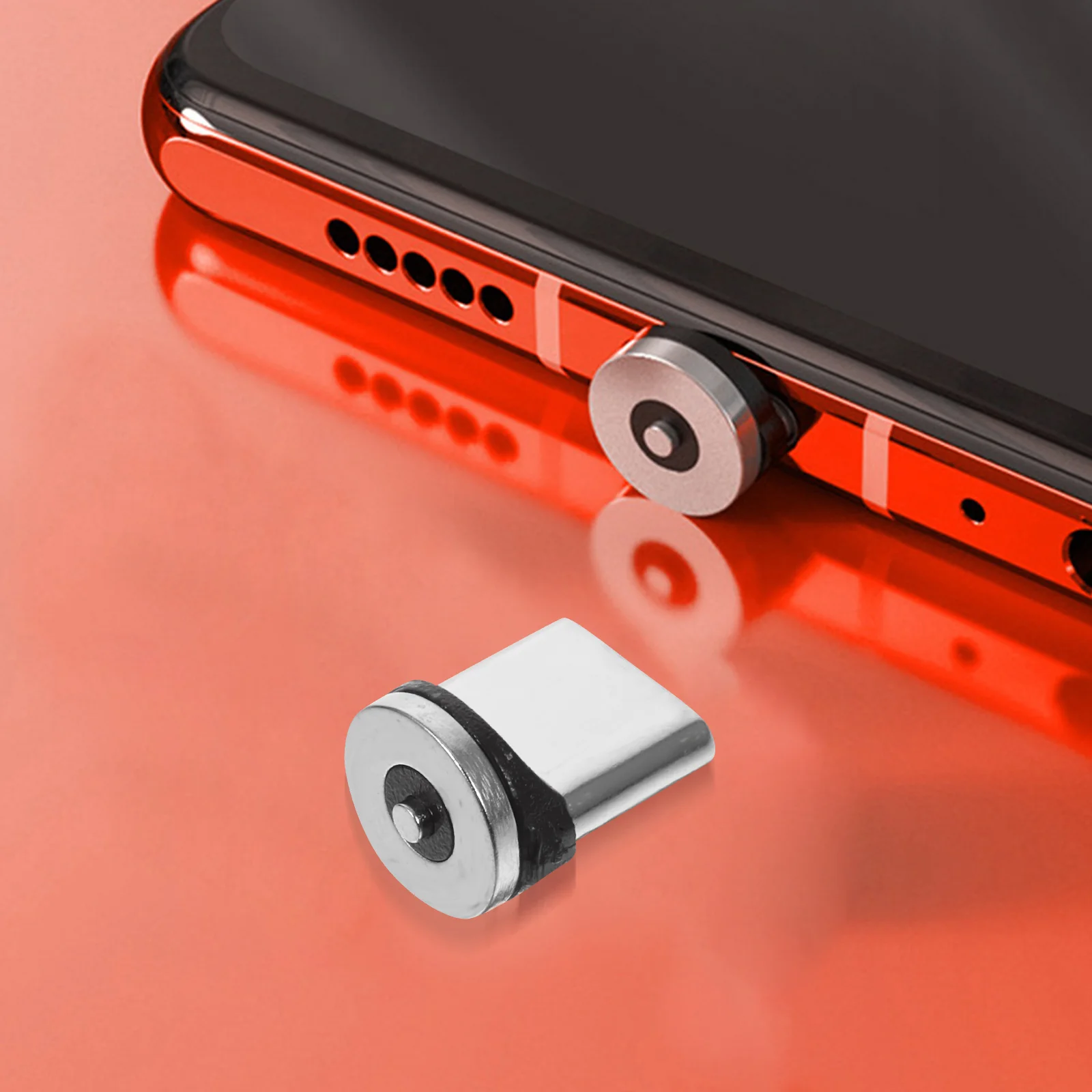 9 Pcs Magnetic Charging Cable Tip Usb C Adapter Connector Silver Fast Charge Data Transmission Magnetic Phone
