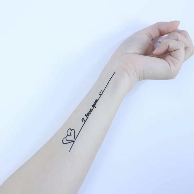 

Line Key Arrow Temporary Tattoo Sticker Waterproof Women Men Adults Fake Body Art New Design 10.5X6cm Kids Hand Tatoo