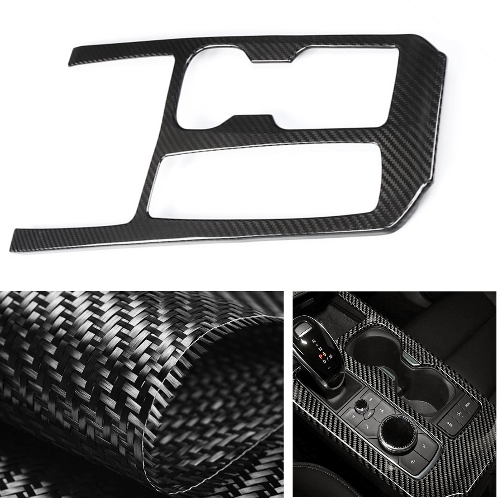 

For Cadillac XT4 2018-2022 Center Console Gear Shift Box Panel Trim Real Carbon Fiber Frame Cover Sticker Strip Gear Board Decor