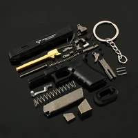 1:3 Semi Alloy G34 TTI Pistol Model 1911 G17 Keychain Disassemble Mini Gun Toy Craft Bag Pendant for Chlidren Adults 2