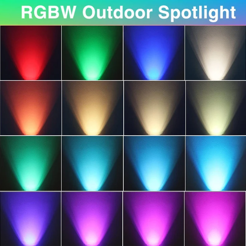 Landscape Light RGB Warm White LED In-Ground Lamp 10W Landscape Spotlight Remote Control Waterproof Outdoor Path Deck Lawn Light