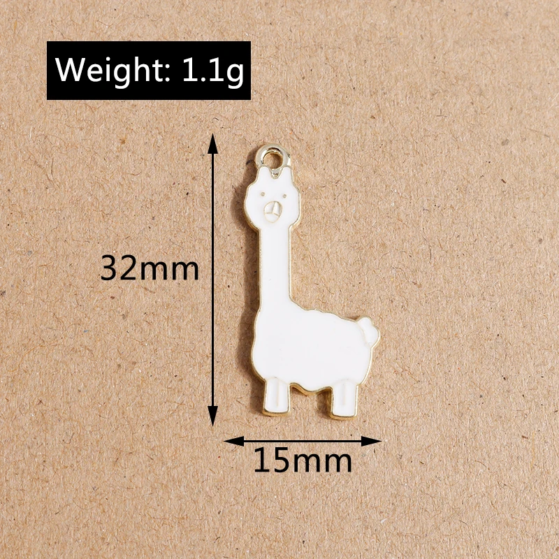 10 Stück 28 x 13 mm Emaille Tier Alpaka Charms Anhänger für Schmuckherstellung Halskette Ohrringe DIY Armband Zubehör Erkenntnisse – Detail 1