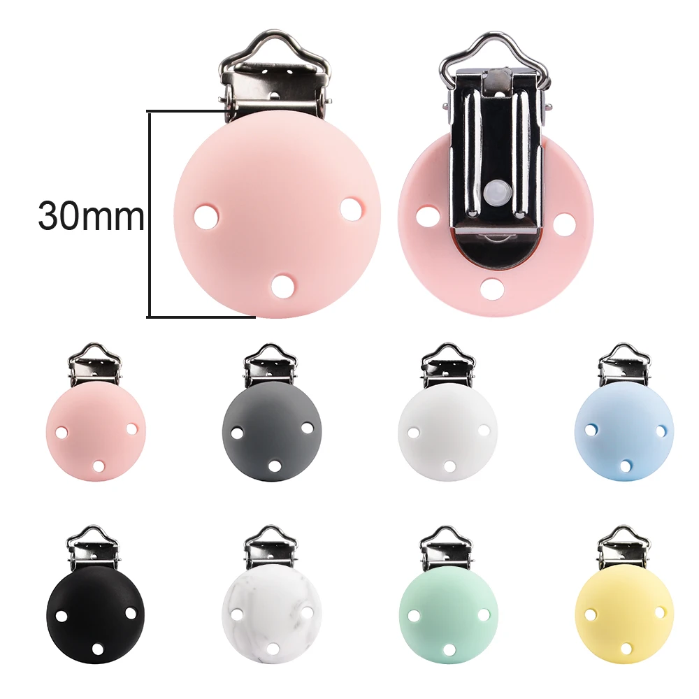 Lofca 5PCS Silicone Clips Round Shaped Baby Pacifier Round Clips DIY Pacifier for Chain Nursing Teething BPA Free 3