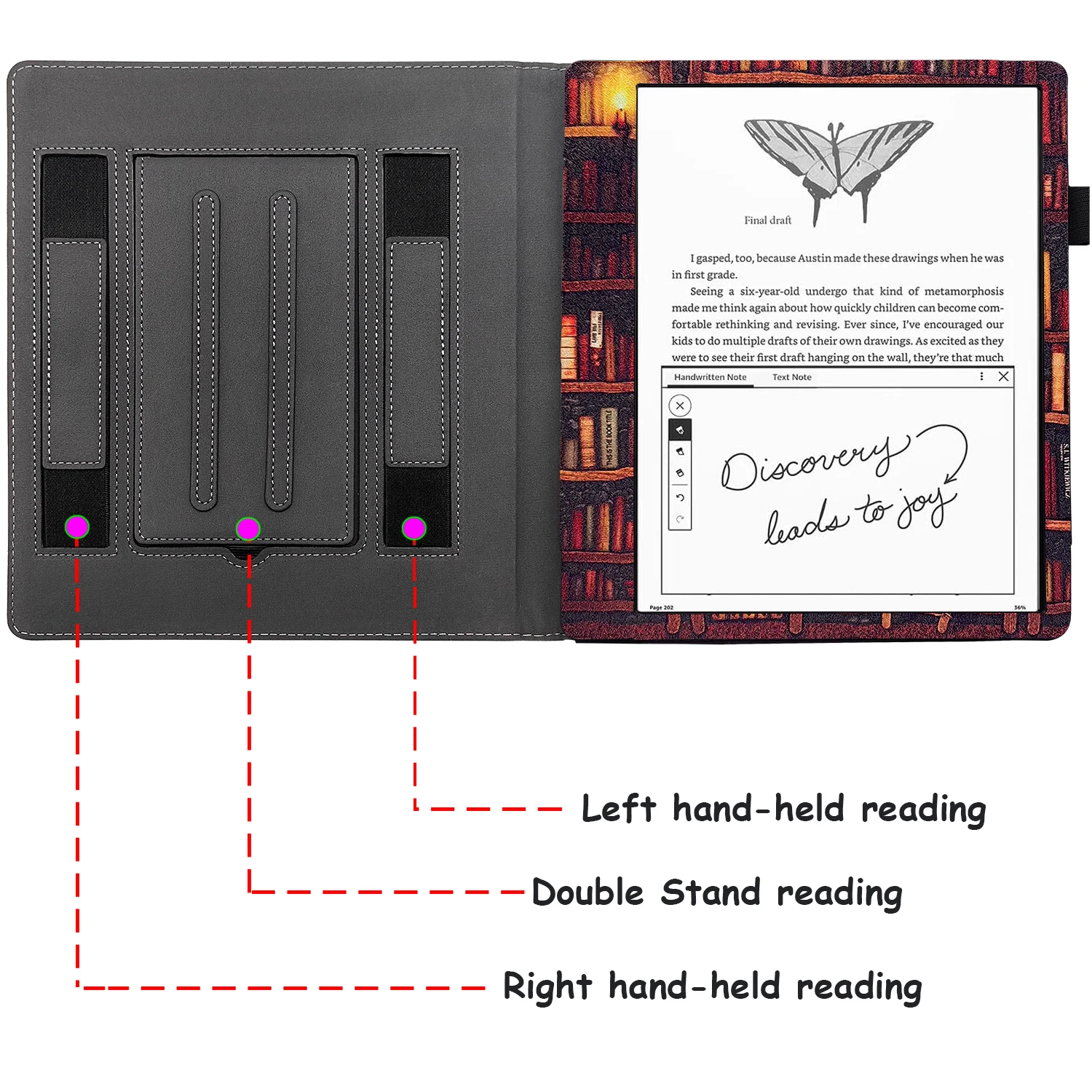 Suporte Duplo para Kindle Scribe Capa Apto Kindle Scribe 2023 Lançado 10.2 Polegada Tablet com Alça de Mão Dupla Case de - Imagem 3