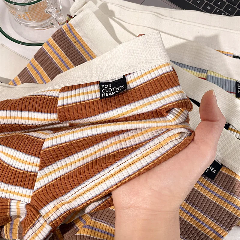 New Men's Underwear: Cotton Boxer Briefs, Plus Size, Mid-Rise, Striped, Breathable Summer Boxer Briefs for Boys, Teen Underwear - 4