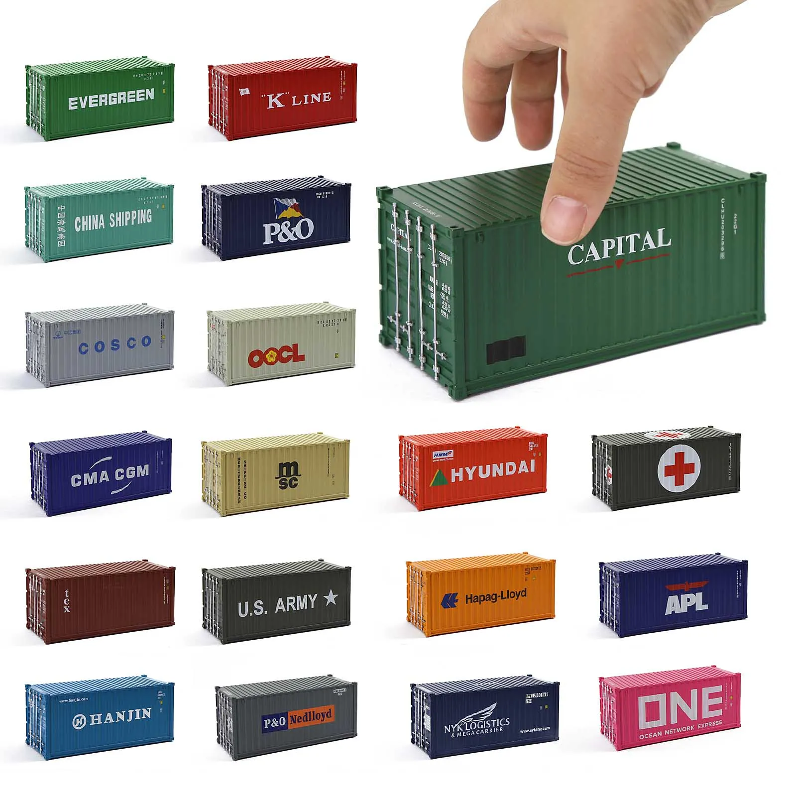 

3 Units Evemodel O Scale 20ft Shipping Container 20' Cargo Box C4320 Model Railway Accessories