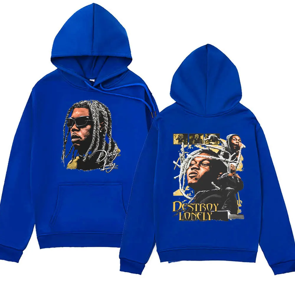 Rapper Destroy Lonely Print Hoodie Men Women Tops 2024 New Fashion High Quality Fleece Sweatshirts Oversized Streetwear Hoodies