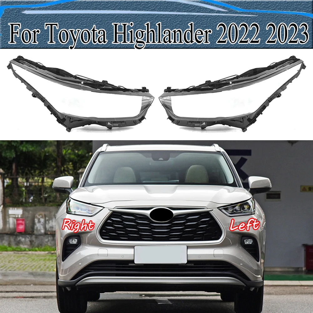 

For Toyota Highlander 2022 2023 Headlights Shade Transparent Mask Cover Lens Lampshdade Headlamp Shell Plexiglass