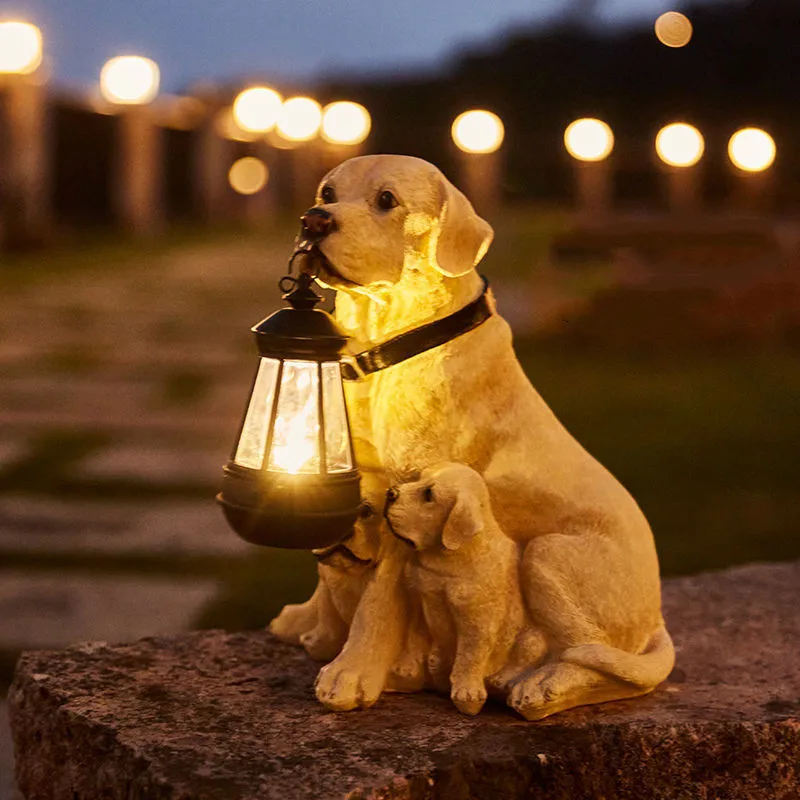 Solar Garden Decorative Light Lifelike Dogs Outdoor Lighting Resin Dog  Statue Led Night Light For Pathway Yard Garden Decoration AliExpress